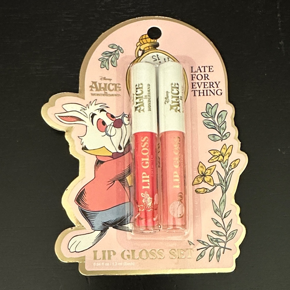 Disney Alice in Wonderland Lip Gloss Set - Red & Pink